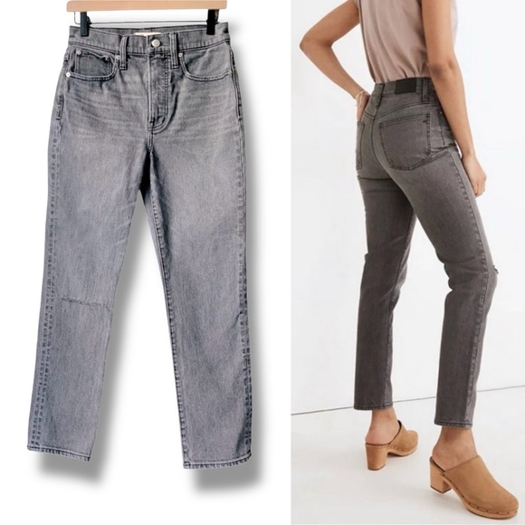 MADEWELL Jeans The Perfect Vintage Jean Connell Wash Ripped Edition Size 26 Gray - Picture 1 of 16